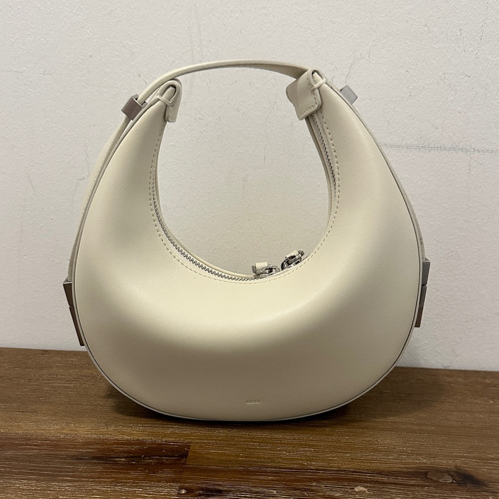 Cream Crescent Hobo Bag